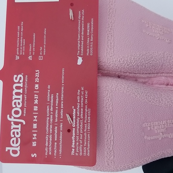 Dearfoams Women's Pink Slippers New Small 5-6 - Picture 6 of 6